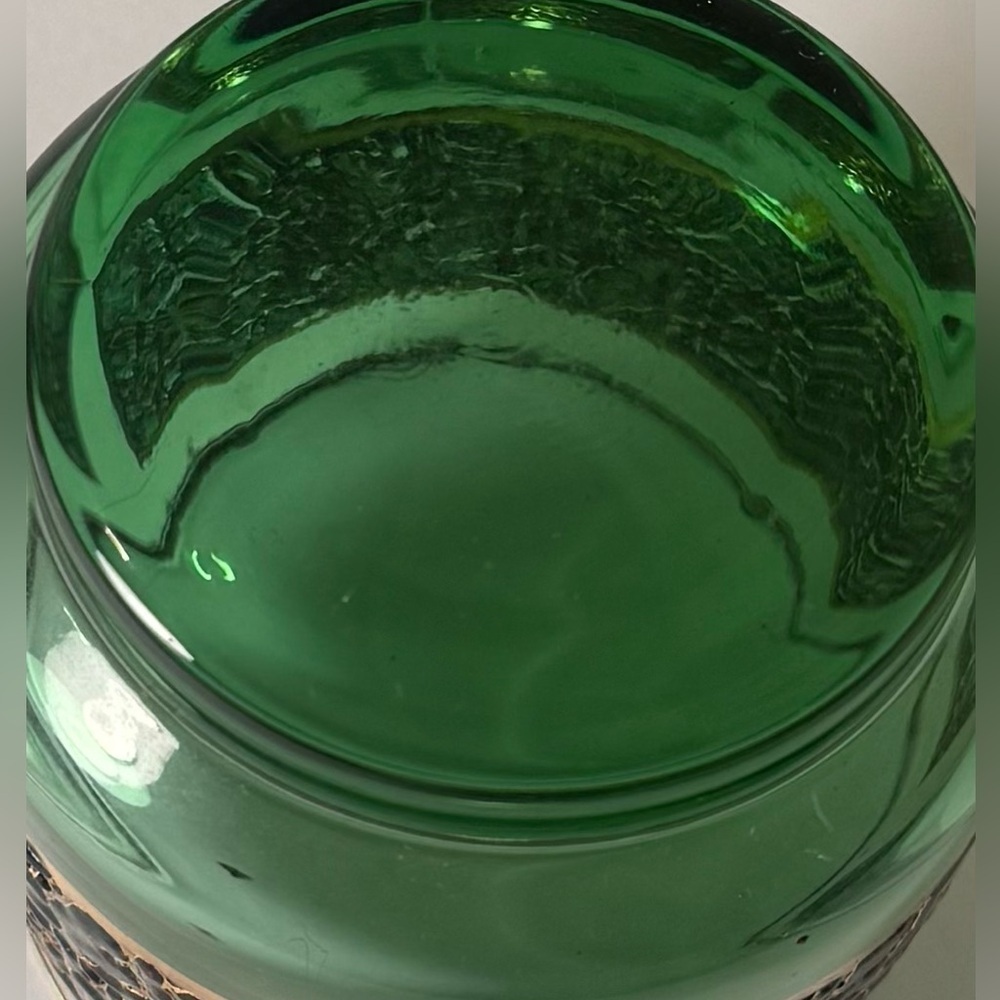 Vintage Set Of St. Claire Avacado Green And 22kt Gold Dominion Glasses Set Of 6. - Picture 4 of 7